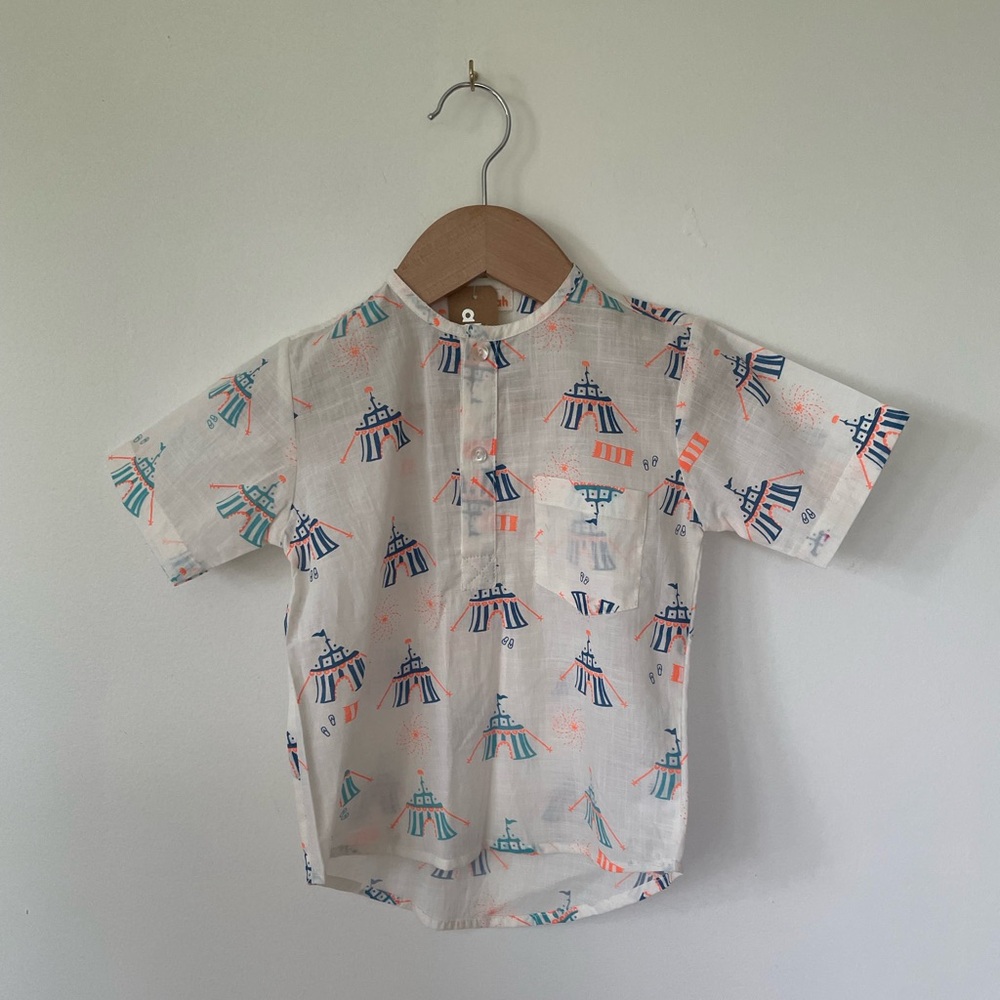 Almirah Short-Sleeve Circus Print Shirt